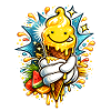 Fröhliche Schmelzende Eiscreme Illustration 