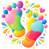 Bunte Fußabdrücke Illustration  