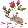 Easter bunny with tulips