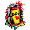 Bunte Dose mit Liebe Illustration 