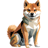 Geometric Shiba Inu Dog