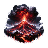 Volcanic eruption lava fireworks