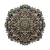 Detailed Mandala Pattern in Earth Teal