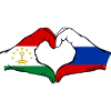 Tajikistan Russia Flag Hands Heart Shape
