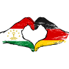 Tajikistan Germany Flag Hands Heart Shape