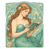 Art Nouveau Mermaid Reading