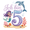 I'm 5 Mermaids Girl 5th Birthday