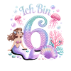 I'm 6 Mermaids Girl 6th Birthday