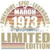 Millésime Mars 1973 Anniversaire - mars 1973