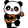 Panda kawaii musicien - dessin mignon
