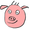 Visage de cochon mignon