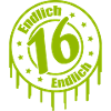 Finally 16 Green Birthday Badge