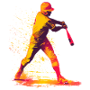 Farbexplosion Baseball-Schläger