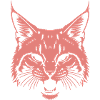 Hissing Cat – Wildcat Head Black & White