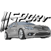 Silver sports car with lettering