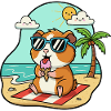 Sunny hamster holiday motif