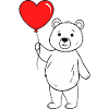 Bear with heart balloon