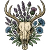 Deer bones with flower wreath