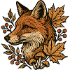 Herbstfuchs im Laubkreis