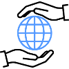 Globe Hands Outline Global