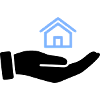 Hand holding house property
