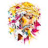 Glowing Jesus Portrait Paint Splash
