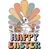 Pastel bunny in Easter rays