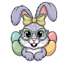 Kawaii pääsiäispupu silmälasein