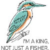 Jeg er en konge – Kingfisher ordspil design