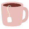 Pastel Pink Tea Mug Illustration