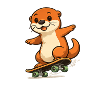 Otter on skateboard