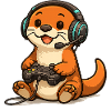 Gamer Otter with headset