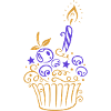 Cupcake mit Blaubeeren - Süßes Backmotiv