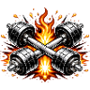 Flaming dumbbells