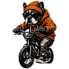 Dog Biker in Hoodie