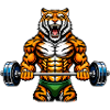Strong Fitter Tiger Illustration