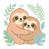 Cuddling sloths in the jungle