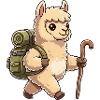 Cute Hiking Llama Alpaca Trekking Art