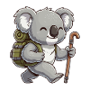 Cute Hiking Koala Bear Trekking Art