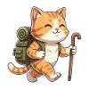 Niedliche Wanderkatze-Kätzchen-Trekkingkunst