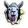 Llama Pop Art – Illustration af uartig tunge