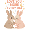 Cute bunny love under the stars