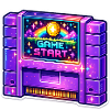 Retro Arcade Start Neon