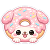 Kawaii Donut-Puppy Pink