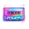 Neon Rainbow Cassette Sticker