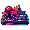 Joystick Arcade Néon Rétro