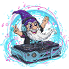 Gnome DJ in neon time