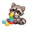 Baby Oskar with building blocks