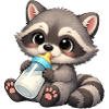 Baby Oskar mit Milchflasche