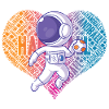 Cœur d’astronaute de handball